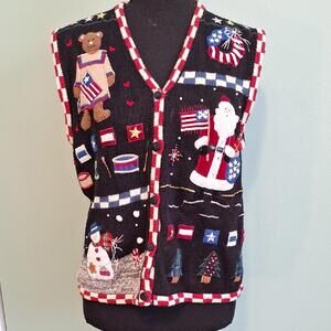 Vintage Designer Originals Studio Holiday Christmas Sweater Vest Size Medium